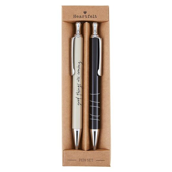 Medium Point Ballpoint Pen Set w/ message Good Things are Coming- Black Ink - Picture 1 of 3